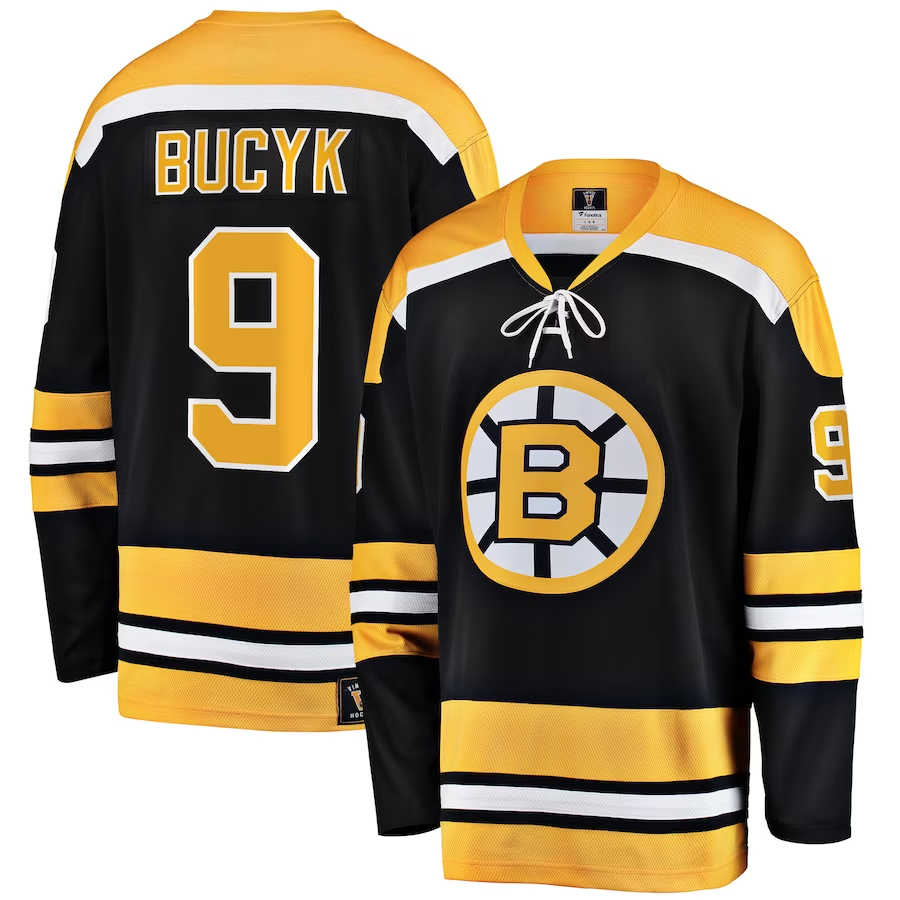 Men's Boston Bruins Johnny Bucyk #9 Black Jersey